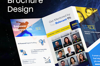 design flyers, bifold and trifold brochures, and pamphlets