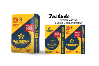 do packaging bag cement adhesive design an 3d mockup