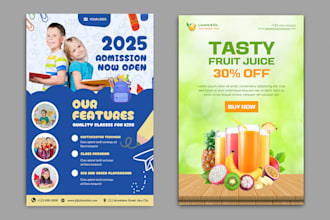 design unique retro, vintage flyer or poster