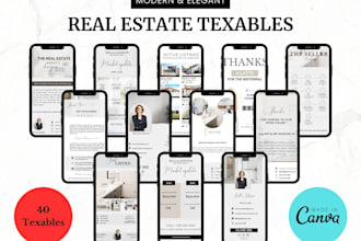 provide real estate textable in canva editable template