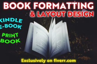 do book layout design, typesetting and book formatting