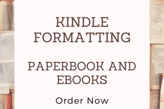 format books and manuscripts for KDP, lulu and ingramspark