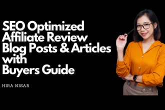 write SEO optimized affiliate review article and blog posts
