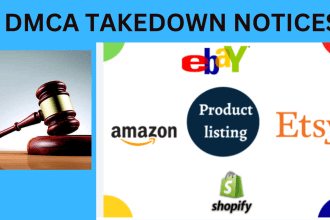 remove copyright,infringing listing on ebay, amazon, etsy and shopify under dmca