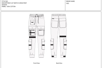 design technical fashion flat sketch clothing garments