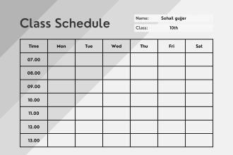 design weekly or daily planners and class schedules one day