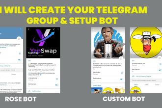 create your telegram group, channel looks like professional