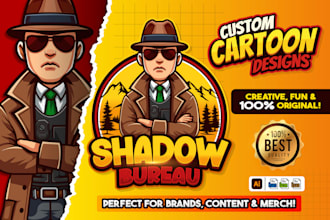design fun cartoon character and mascot logo for your brand