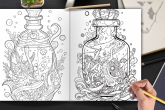 design custom adult coloring book adult coloring pages for KDP