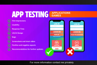 test and report on your mobile application