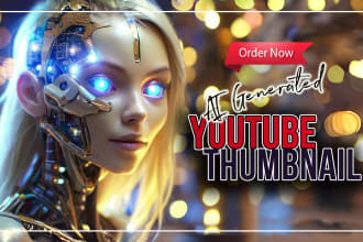 design ai generated  youtube thumbnails or fiverr gig images