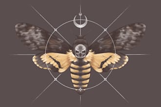 draw an animal and botanical illustration