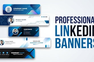 design professional linkedin banner, header ,post or ad