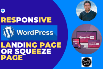 build free free2nd order stunning landing or squeeze page using elementor pro