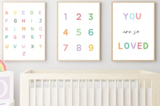 design adorable printable wall art for your childs nursery