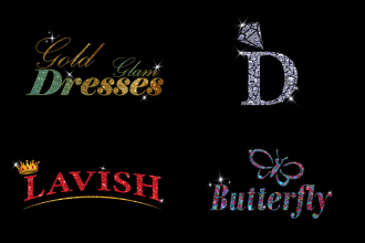 do diamond embellished glitter luxury gold silver logo design