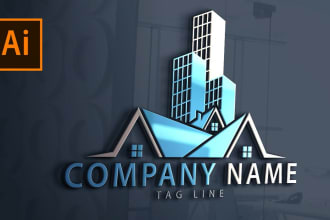 design modern real estate, construction, property, logo