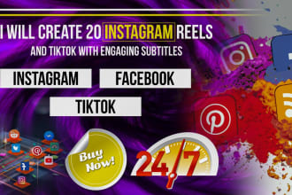 create 20 instagram reels and tiktok with engaging subtitles
