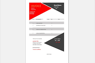 create invoice design  template in me excel and google sheets