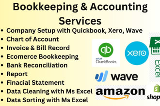 do bookkeeping for quickbook, xero, wave accounting software