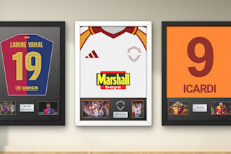 design an epic football memorabilia shirt poster