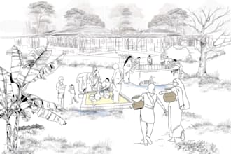 do architectural sketch, activities and conceptual sketch