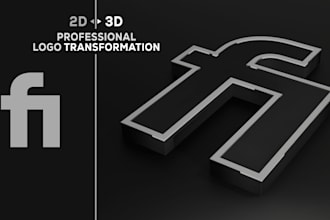 convert your 2d logo into a stunning 3d render
