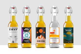 design custom beer labels, gin label and champagne label or wine label