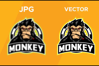 do perfect redraw cleaned up jpg logo to vector