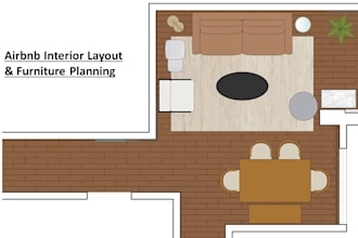 deisgn an airbnb interior layout and furniture planning