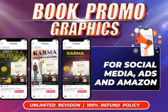 create 5 book promo social media graphics