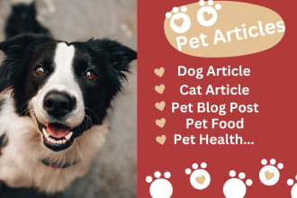 write pet articles for your pets,dogs,pet blog post