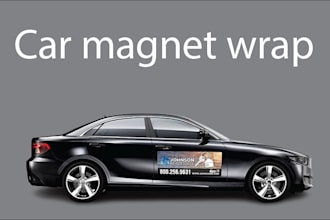 create car magnet wrap design, window decals, vehicle wrap