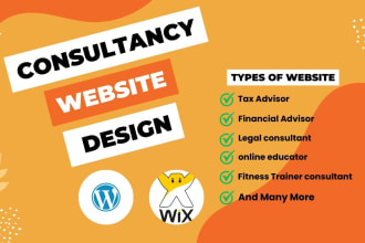 design or redesign consultancy website for financial advisor tax advisor