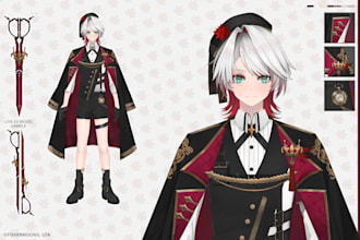 make live 2d art vtuber model in high quality ready to rig