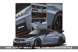 draw vector illustration of any car or vehicle from a photo