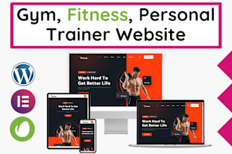 design gym website, fitness website, personal trainer website