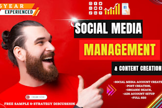 manage your all social media, create content and post regular