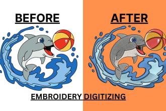 digitize logo into embroidery dst, pes in one hour