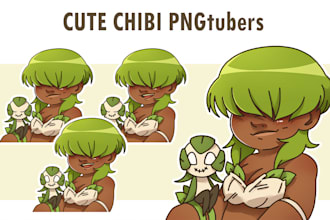 draw a cute chibi pngtuber for your twitch or youtube streams