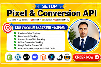 setup meta conversion API,facebook pixel,tiktok,reddit,x ads tracking by gtm