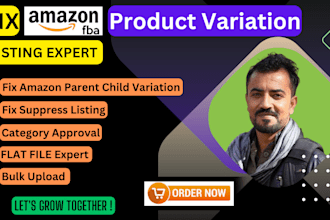 fix amazon suppressed listing, create variation listing, via flat file upload