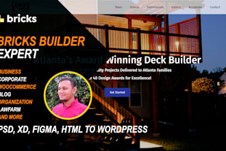 develop wordpress website with bricks from design or content
