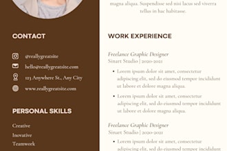 design a professional cv design or modern resume design