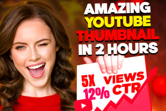 design attractive eye catchy youtube thumbnail in 2 hours