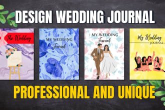 design a custom wedding journal, planner, calender ,diary just for you 48 hr