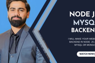 be your backend developer with node js and mysql , api integration development