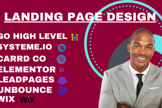 design systeme io, unbounce, leadpages, carrd co wix,  elementor landing page