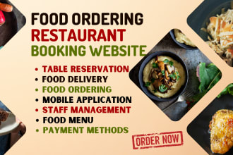 design restaurant menu with an online ordering and delivery system