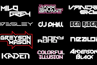 do dj, music, band, edm, typography, podcast or brand logo
